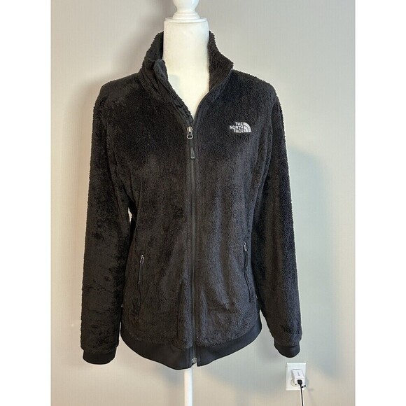 The North Face Women’s Fleece Jacket Black Zip Up Pockets Mock Neck Drawstring M - Picture 1 of 9